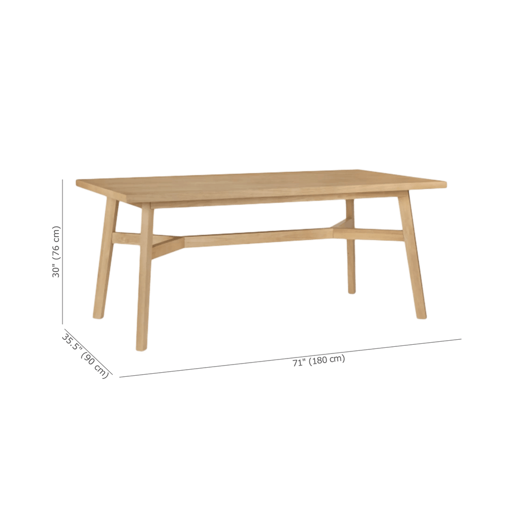 Mid-Century Modern Natural Wood Dining Table