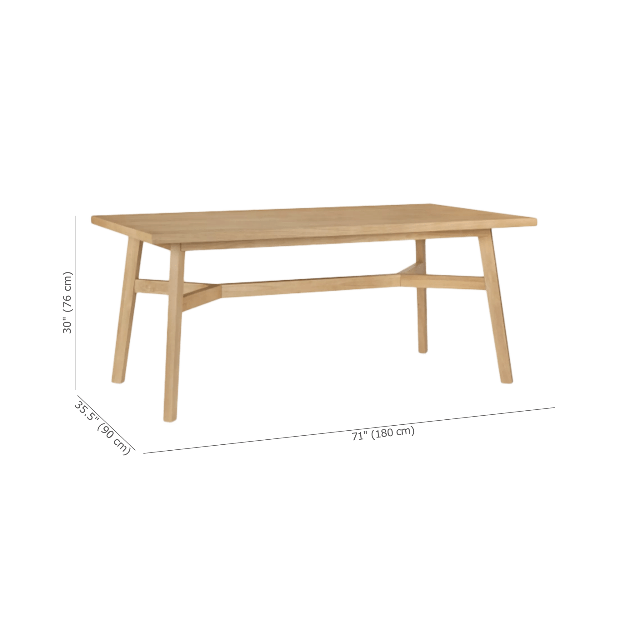 Mid-Century Modern Natural Wood Dining Table