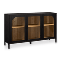 3-Door Black Wooden Buffet