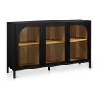 3-Door Black Wooden Buffet