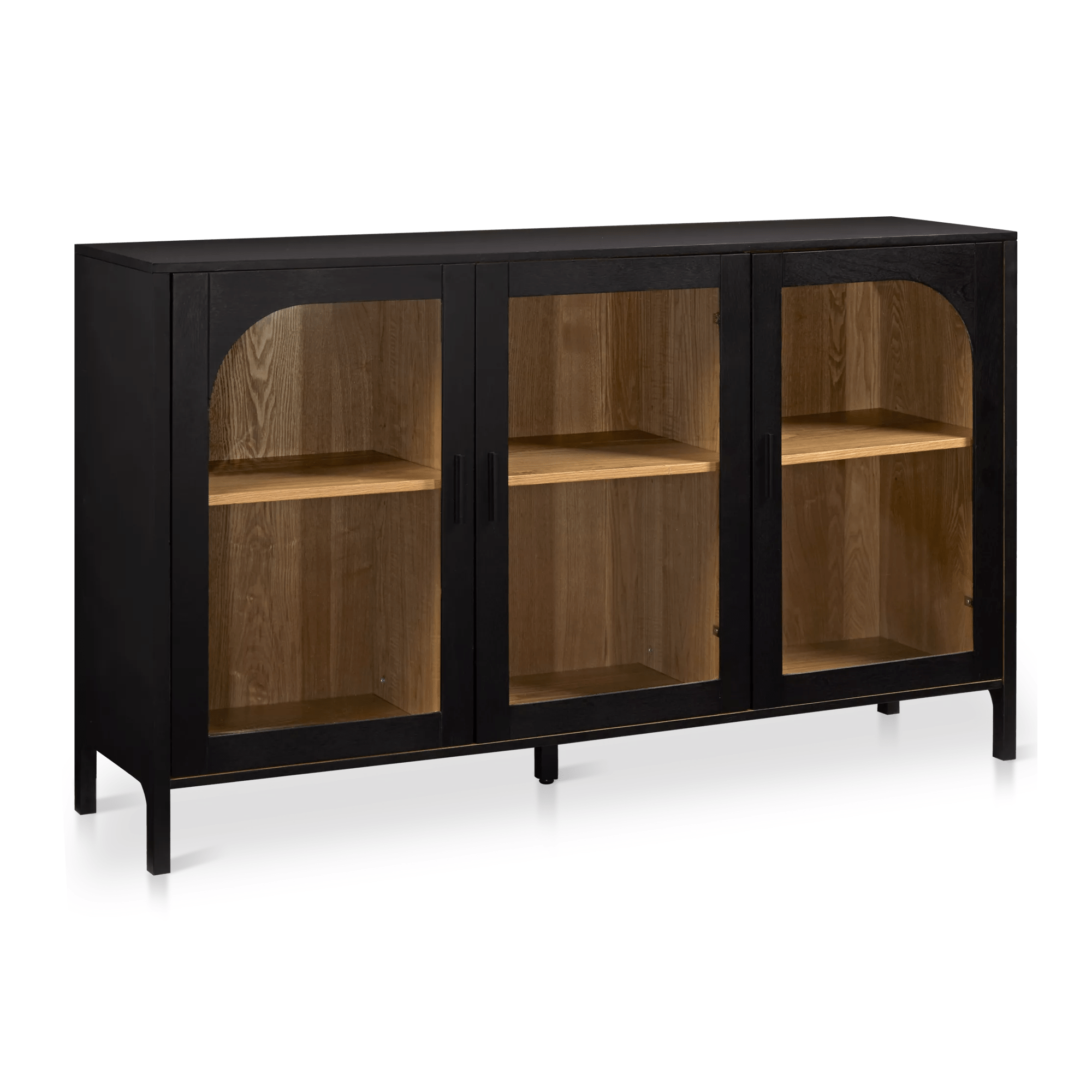 3-Door Black Wooden Buffet
