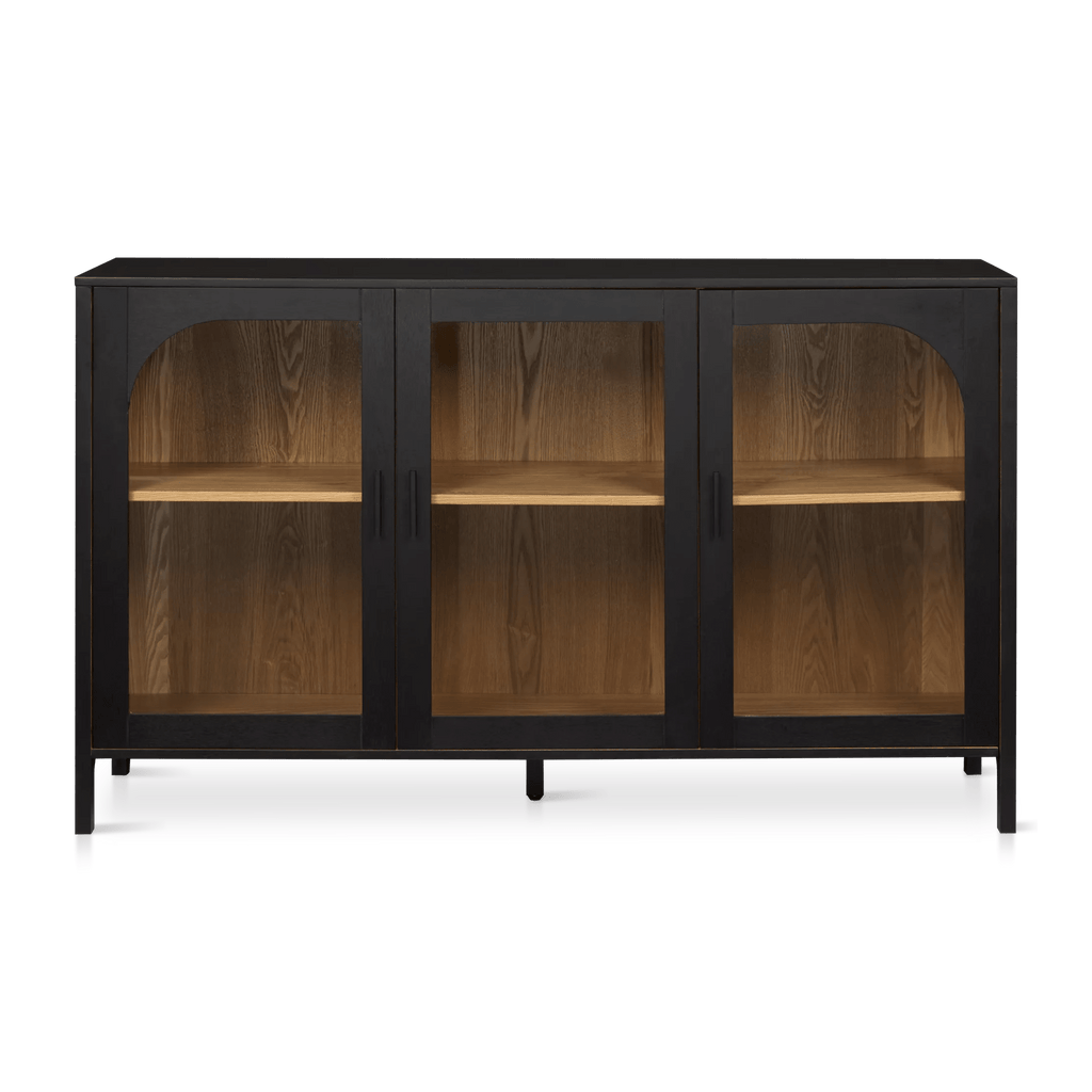 3-Door Black Wooden Buffet