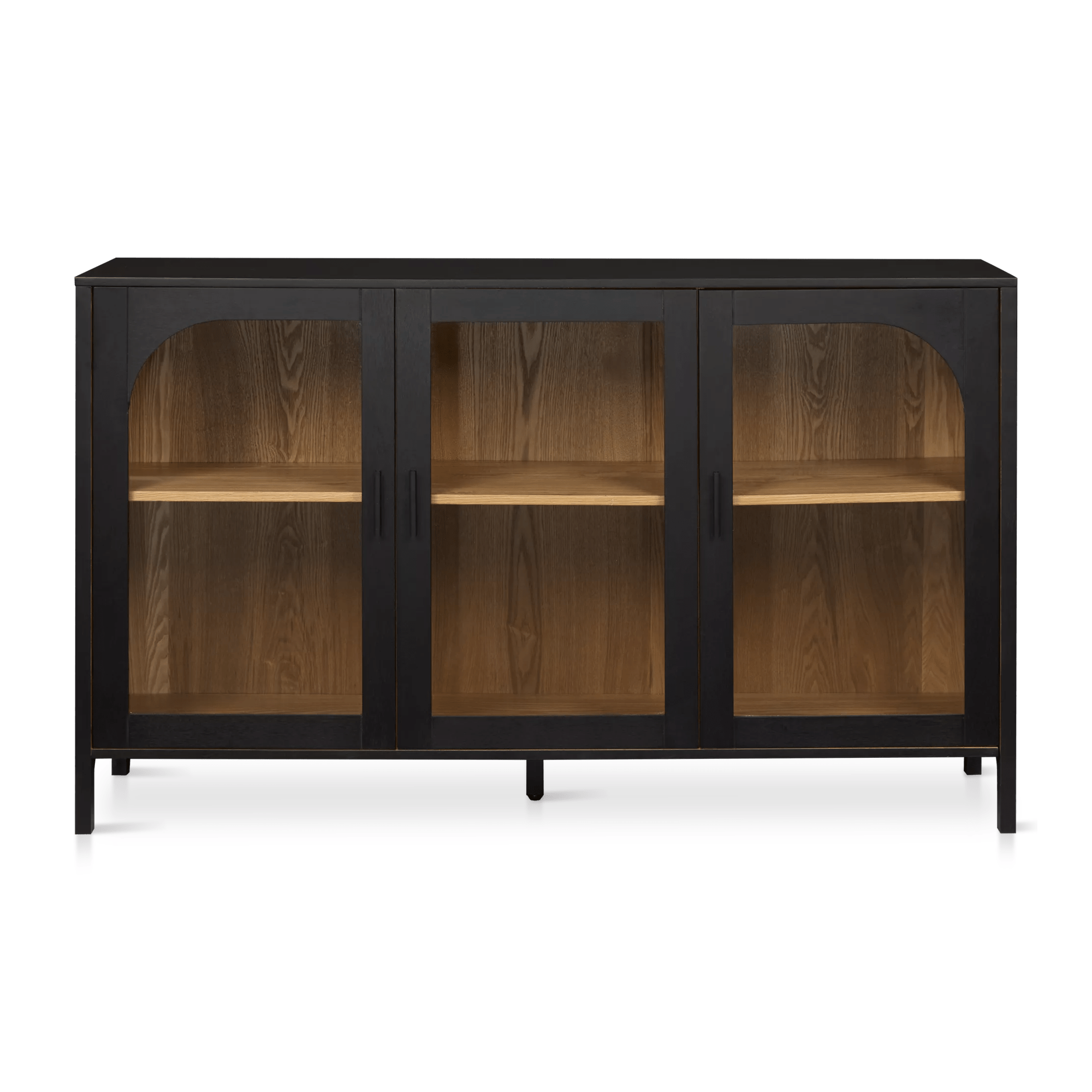 3-Door Black Wooden Buffet