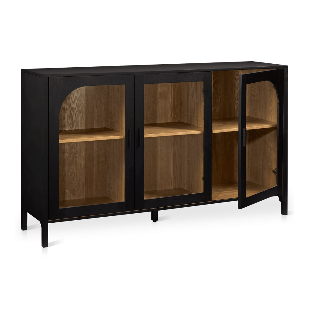 3-Door Black Wooden Buffet