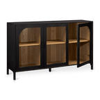 3-Door Black Wooden Buffet