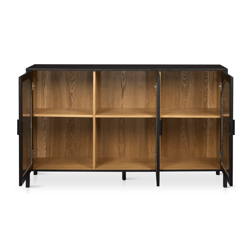 3-Door Black Wooden Buffet