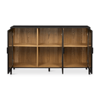 3-Door Black Wooden Buffet