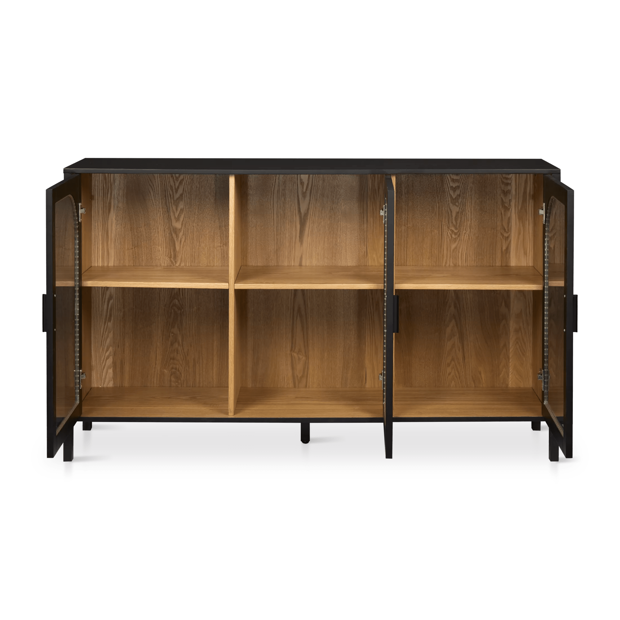 3-Door Black Wooden Buffet
