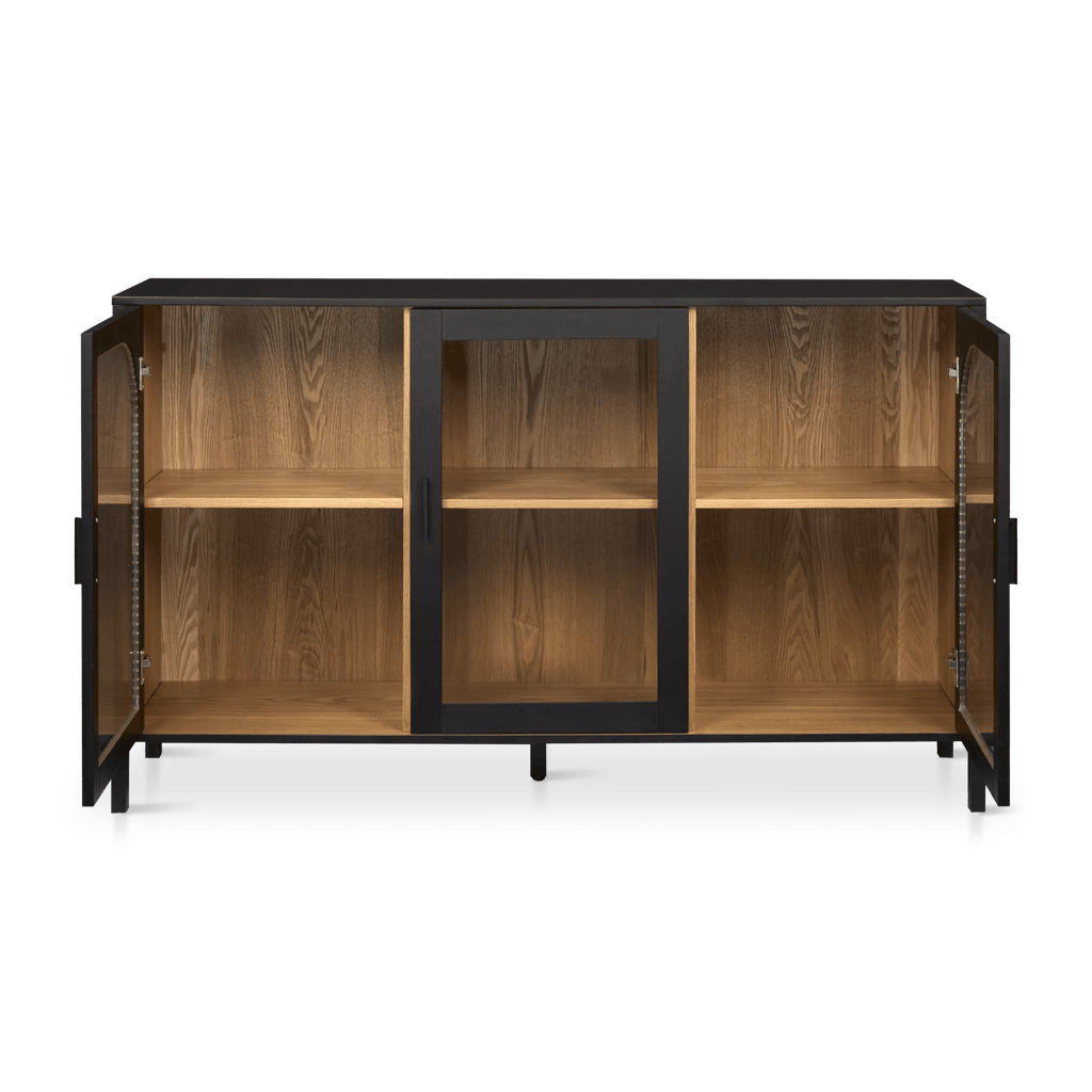 3-Door Black Wooden Buffet