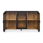 3-Door Black Wooden Buffet