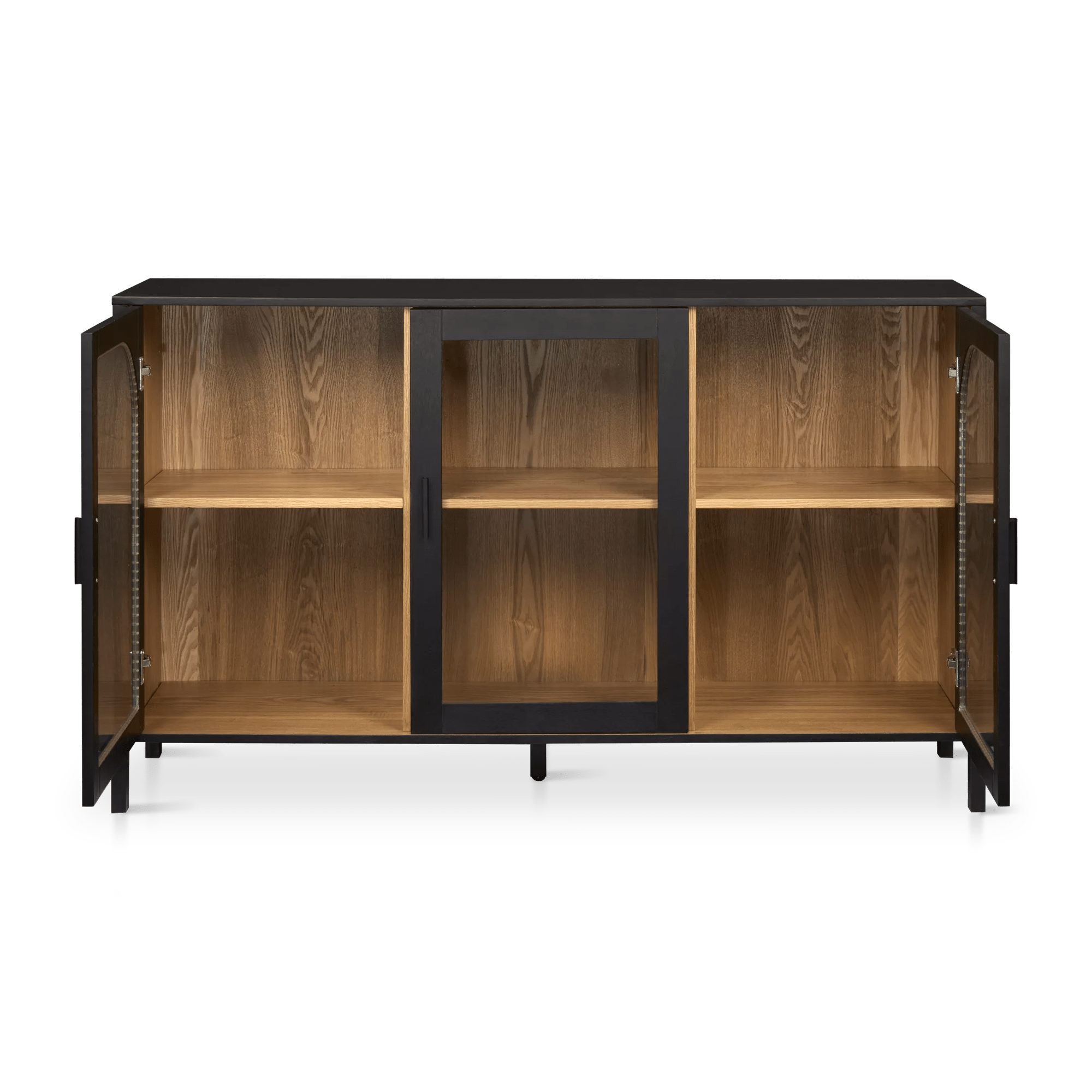 3-Door Black Wooden Buffet