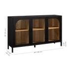 3-Door Black Wooden Buffet