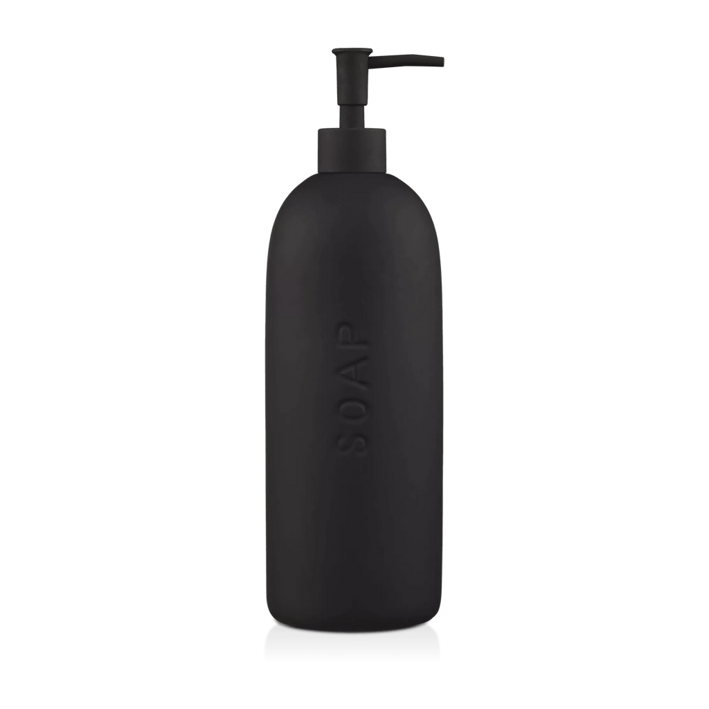 Black Ceramic Soap Engraved Dispenser