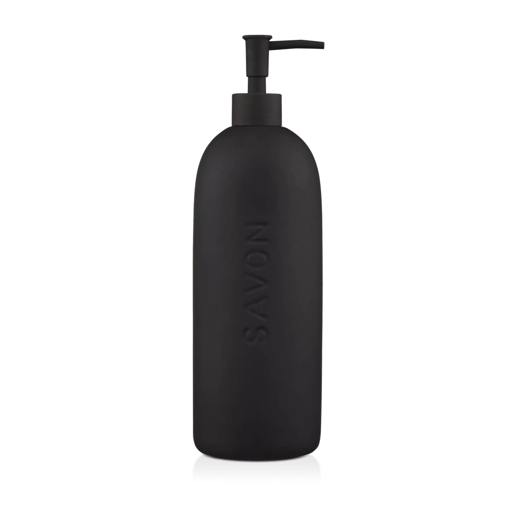 Black Ceramic Soap Engraved Dispenser
