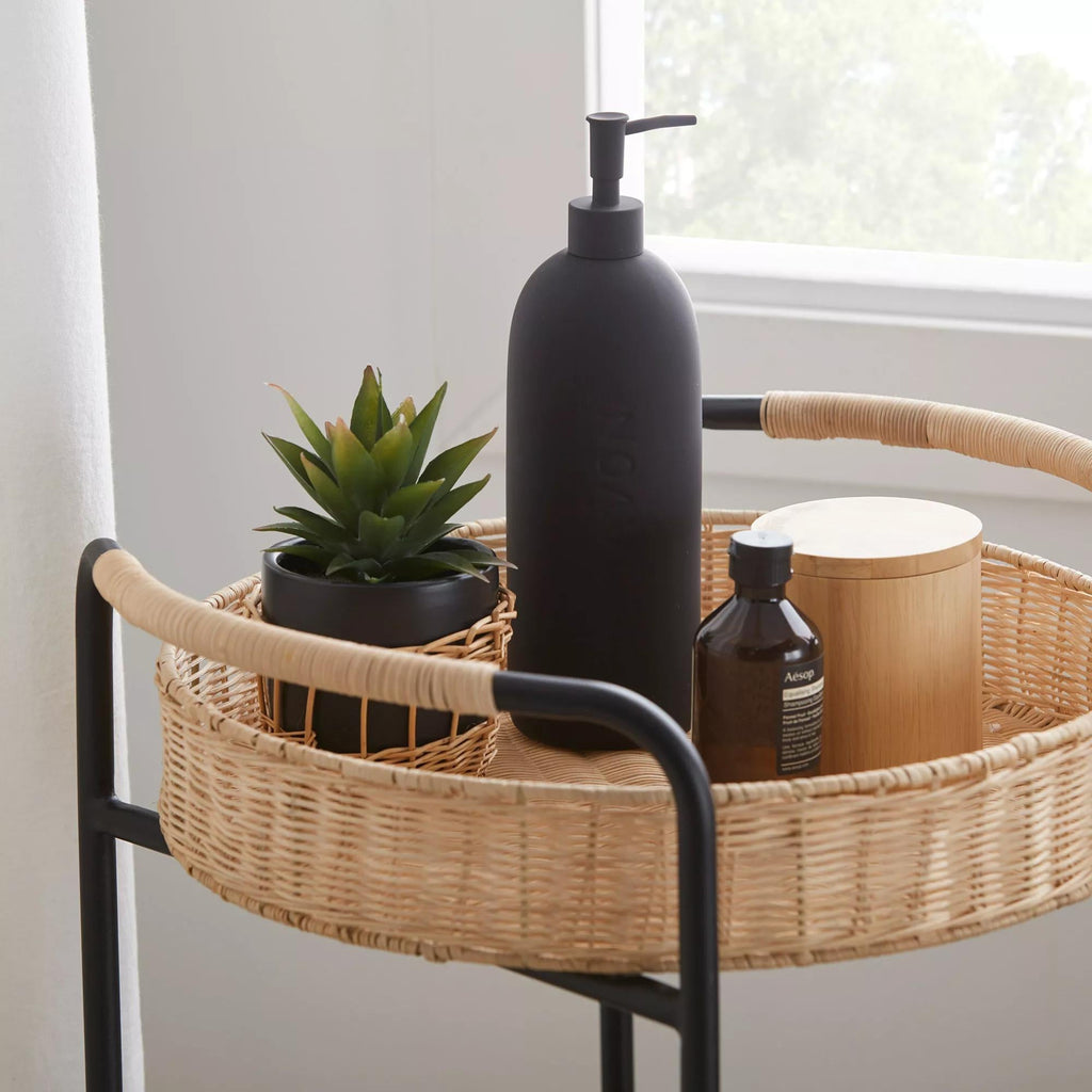 Black Ceramic Soap Engraved Dispenser