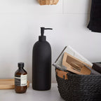 Black Ceramic Soap Engraved Dispenser