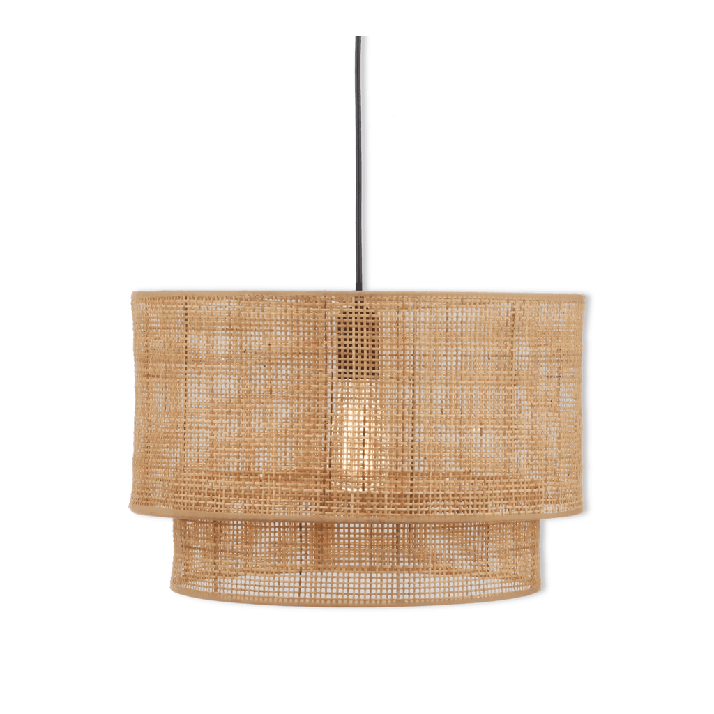 Wood & Rattan Ceiling Lamp