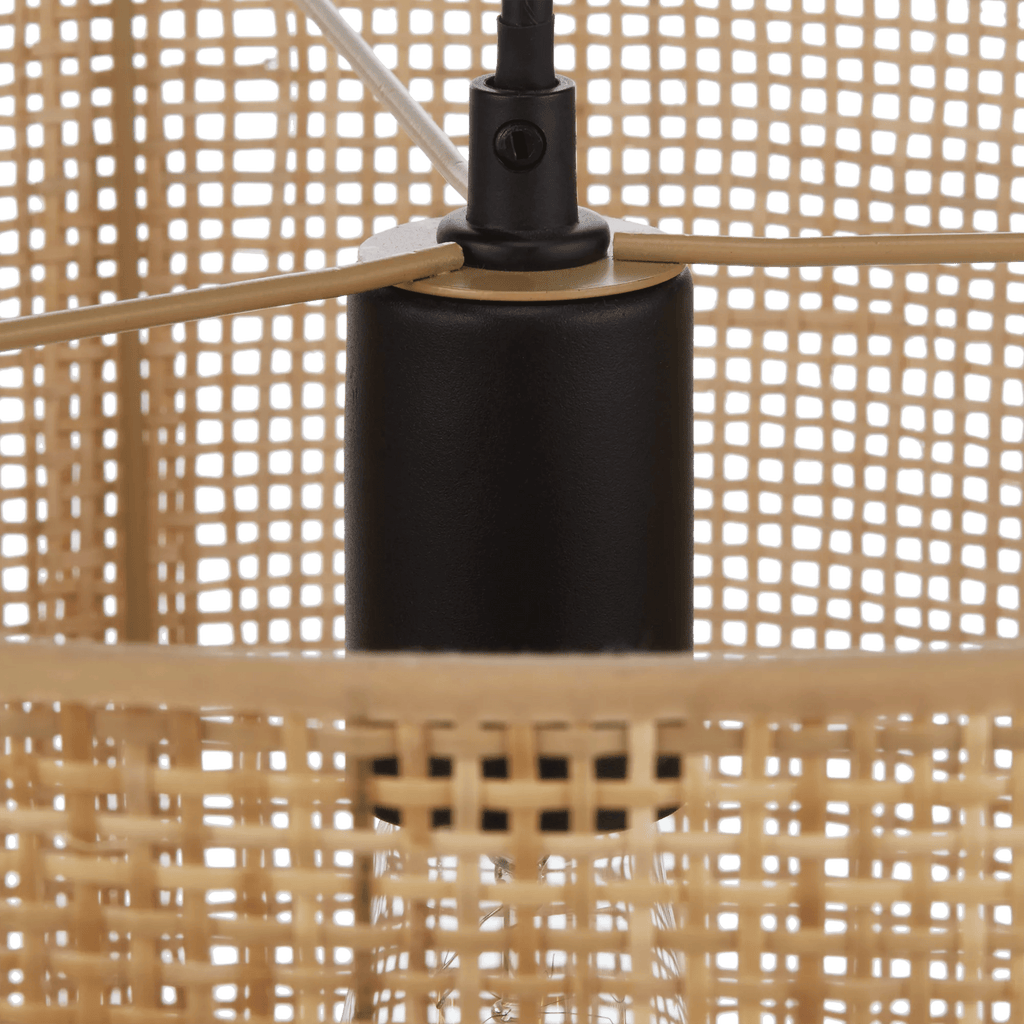 Wood & Rattan Ceiling Lamp