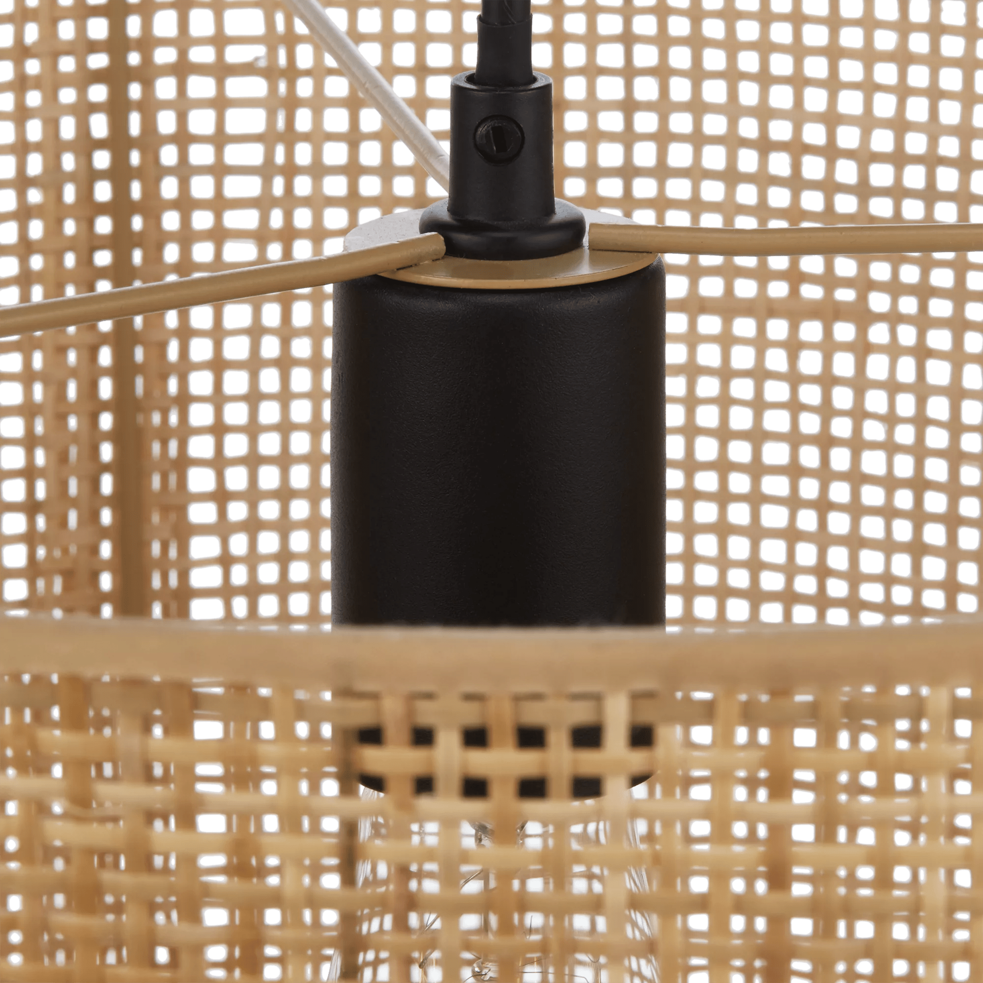 Wood & Rattan Ceiling Lamp