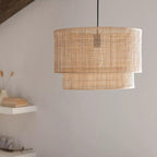 Wood & Rattan Ceiling Lamp