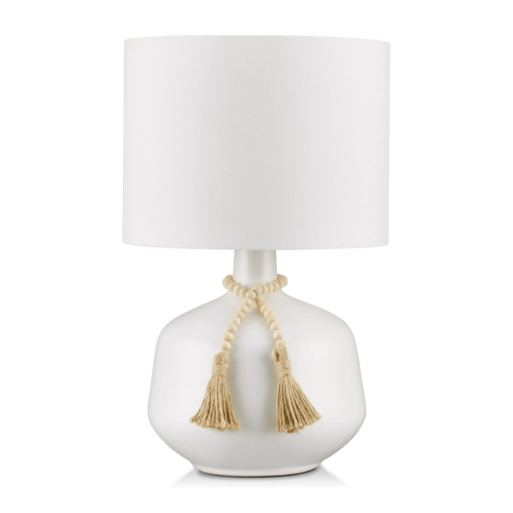 Ceramic Table Lamp with Bead String
