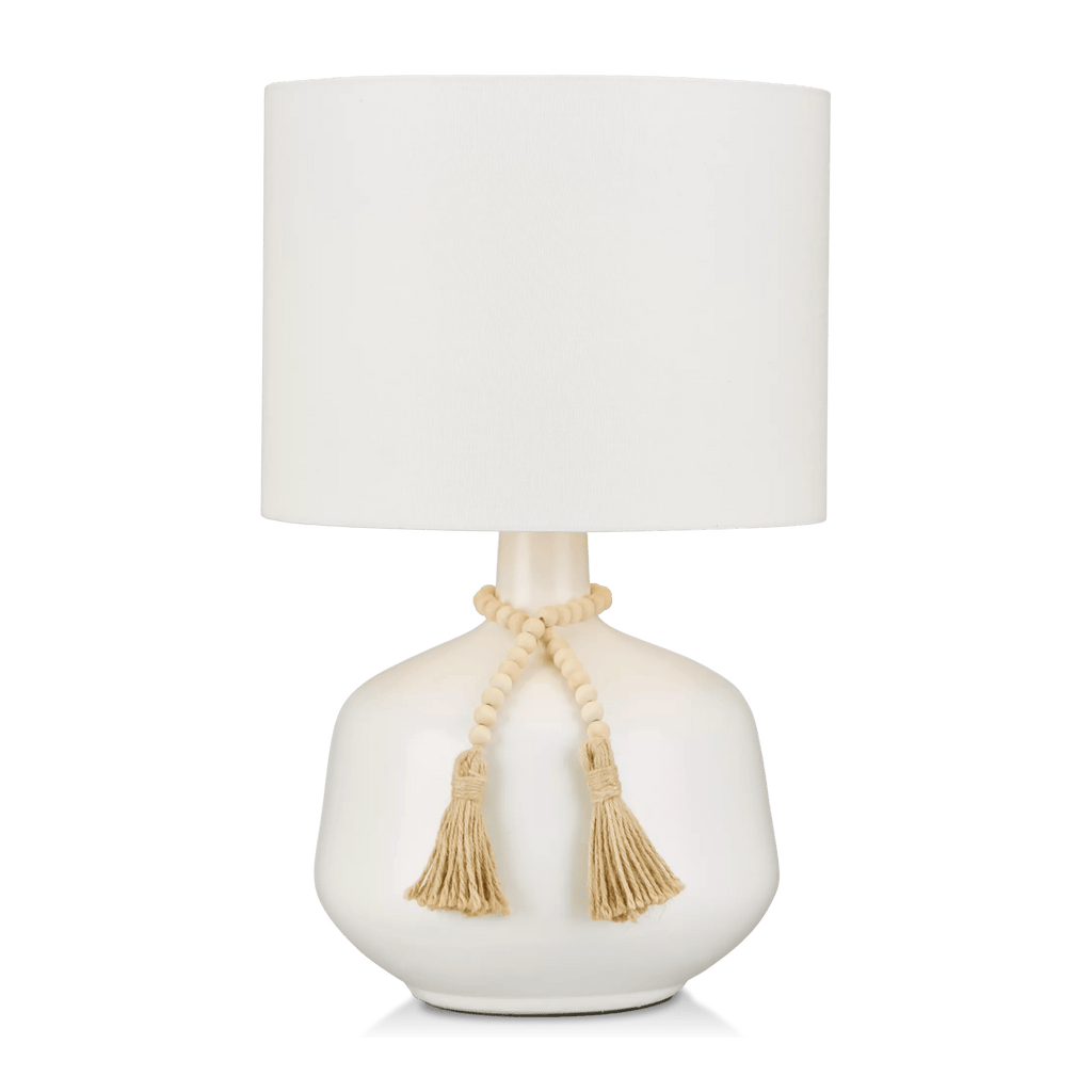 Ceramic Table Lamp with Bead String