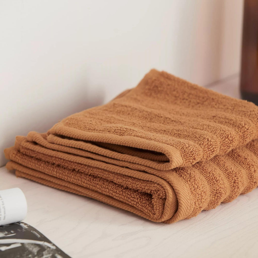 Cognac Textured Hand Towel