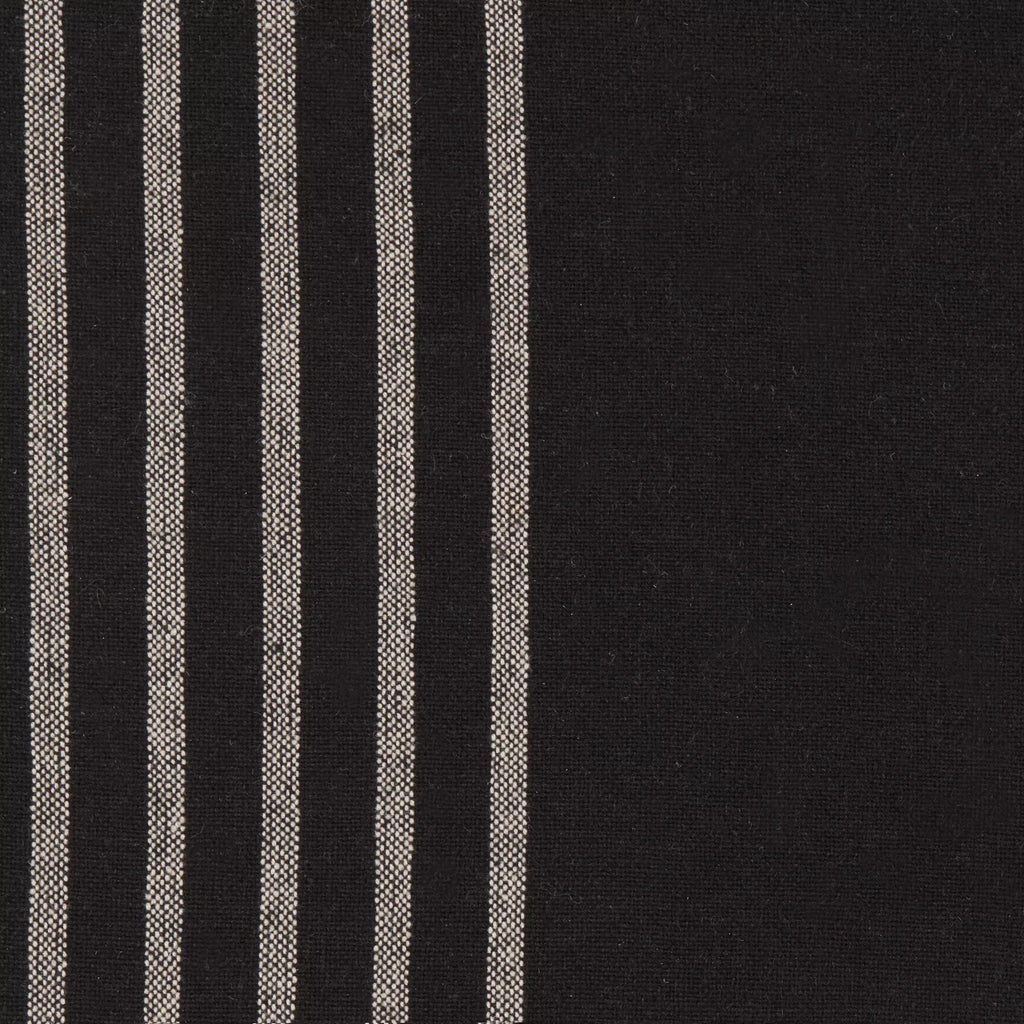 Set of 4 Black & Natural Fringed Fabric Placemats
