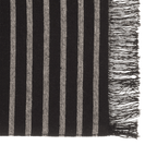 Set of 4 Black & Natural Fringed Fabric Placemats