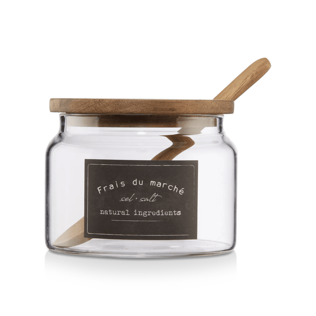 Clear Glass Salt Jar