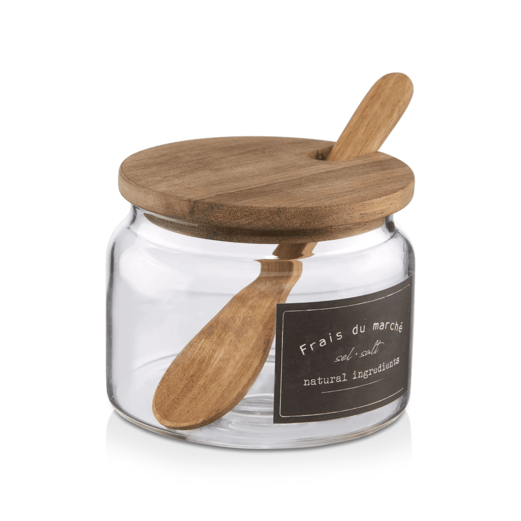 Clear Glass Salt Jar