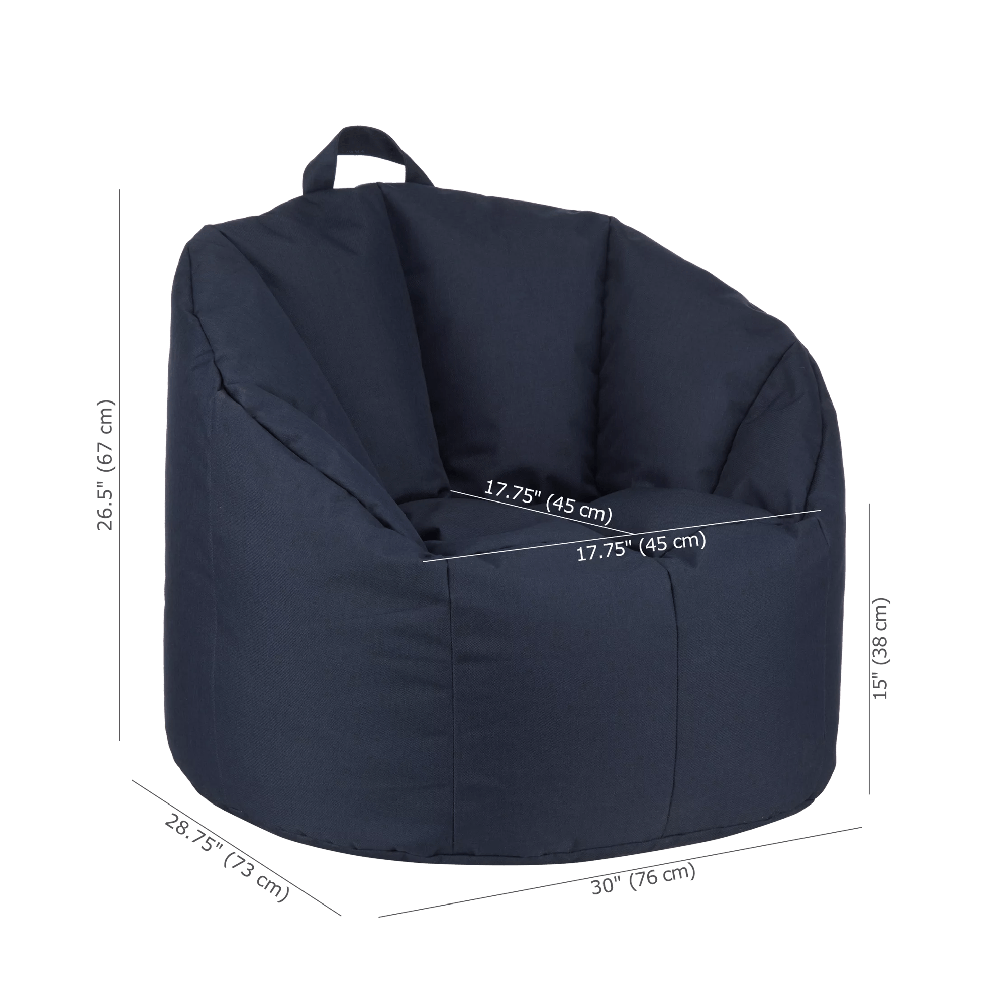 Navy Canvas Bean Bag