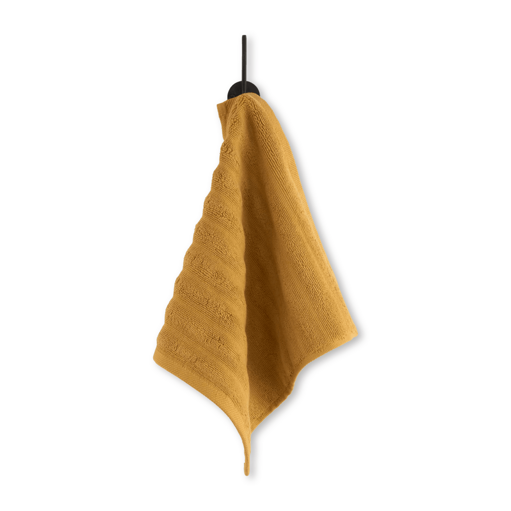 Ochre Ribbed Washcloth