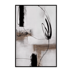 Abstract Black Lines Framed Canvas