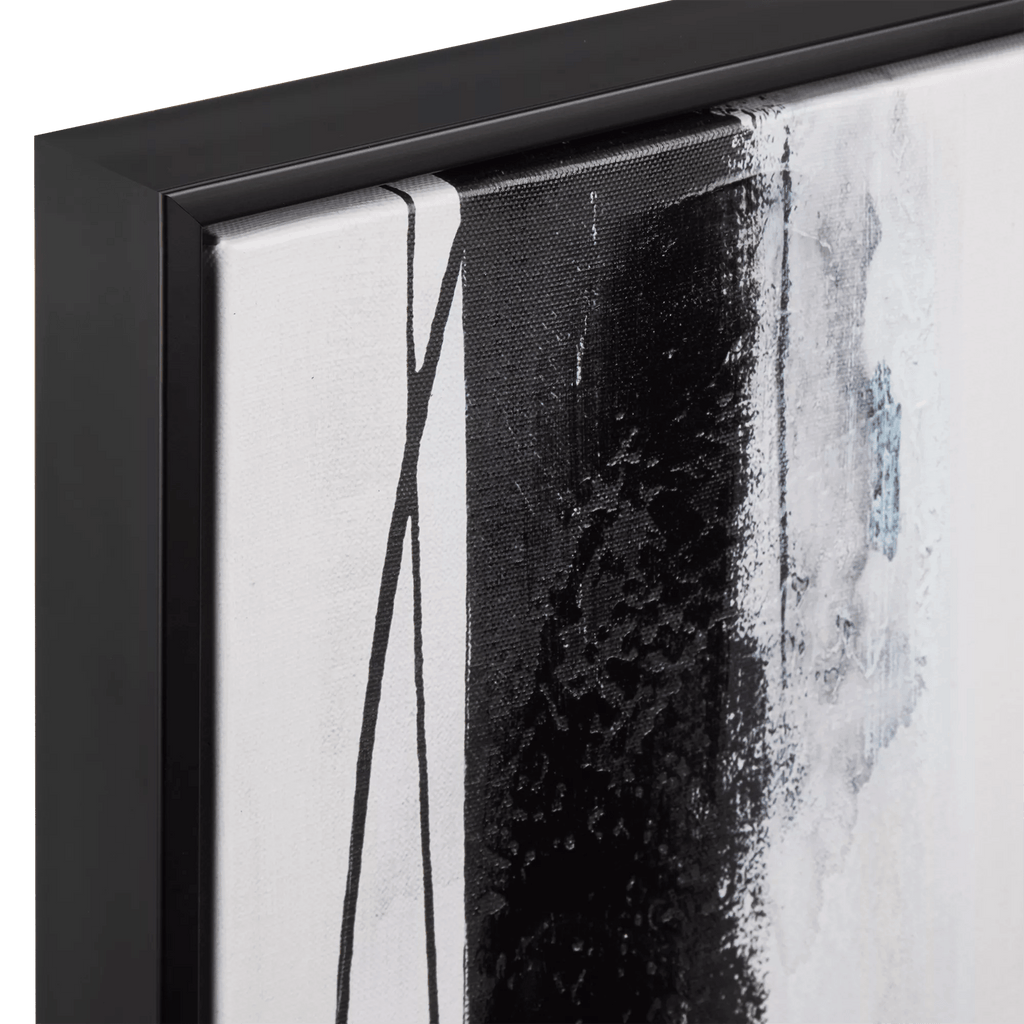 Abstract Black Lines Framed Canvas