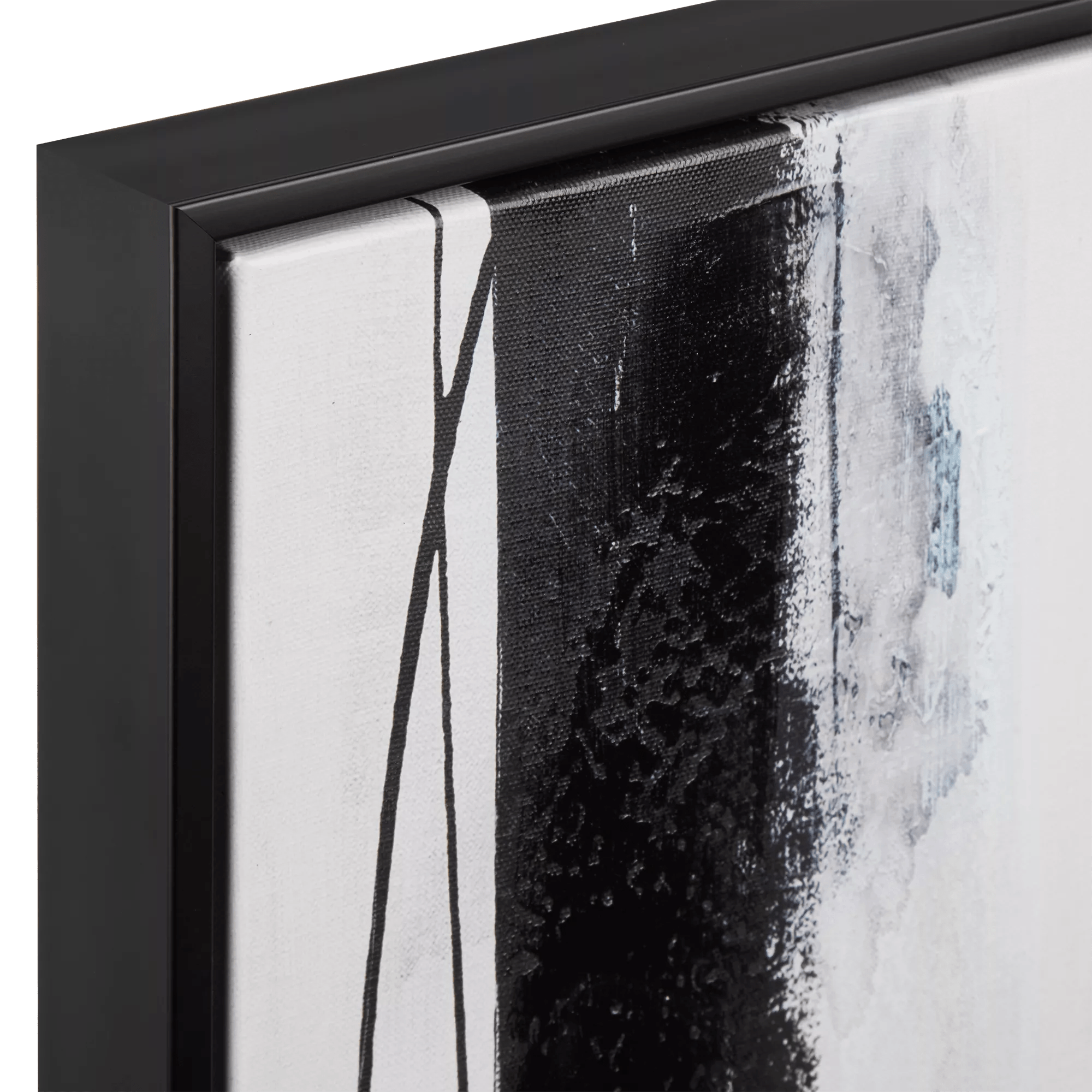 Abstract Black Lines Framed Canvas