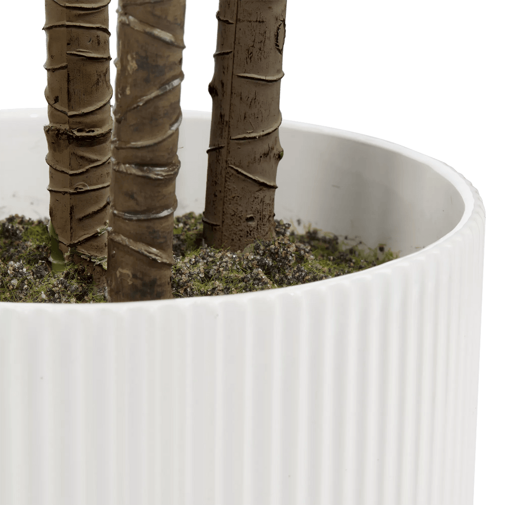 Artificial Exotic Floor Plant in White Pot