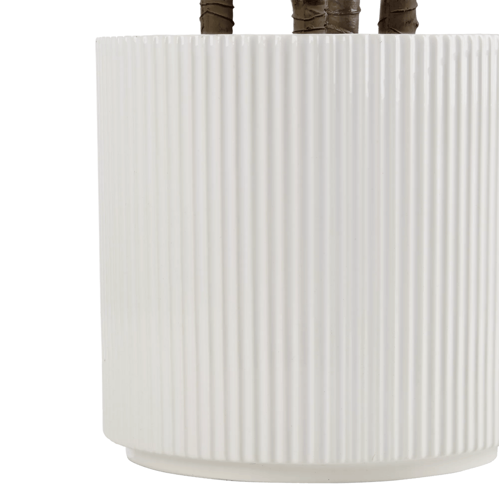 Artificial Exotic Floor Plant in White Pot
