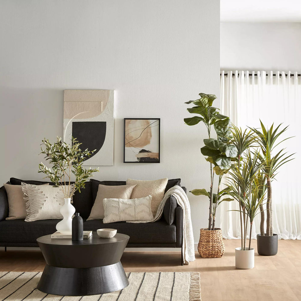 Artificial Exotic Floor Plant in White Pot