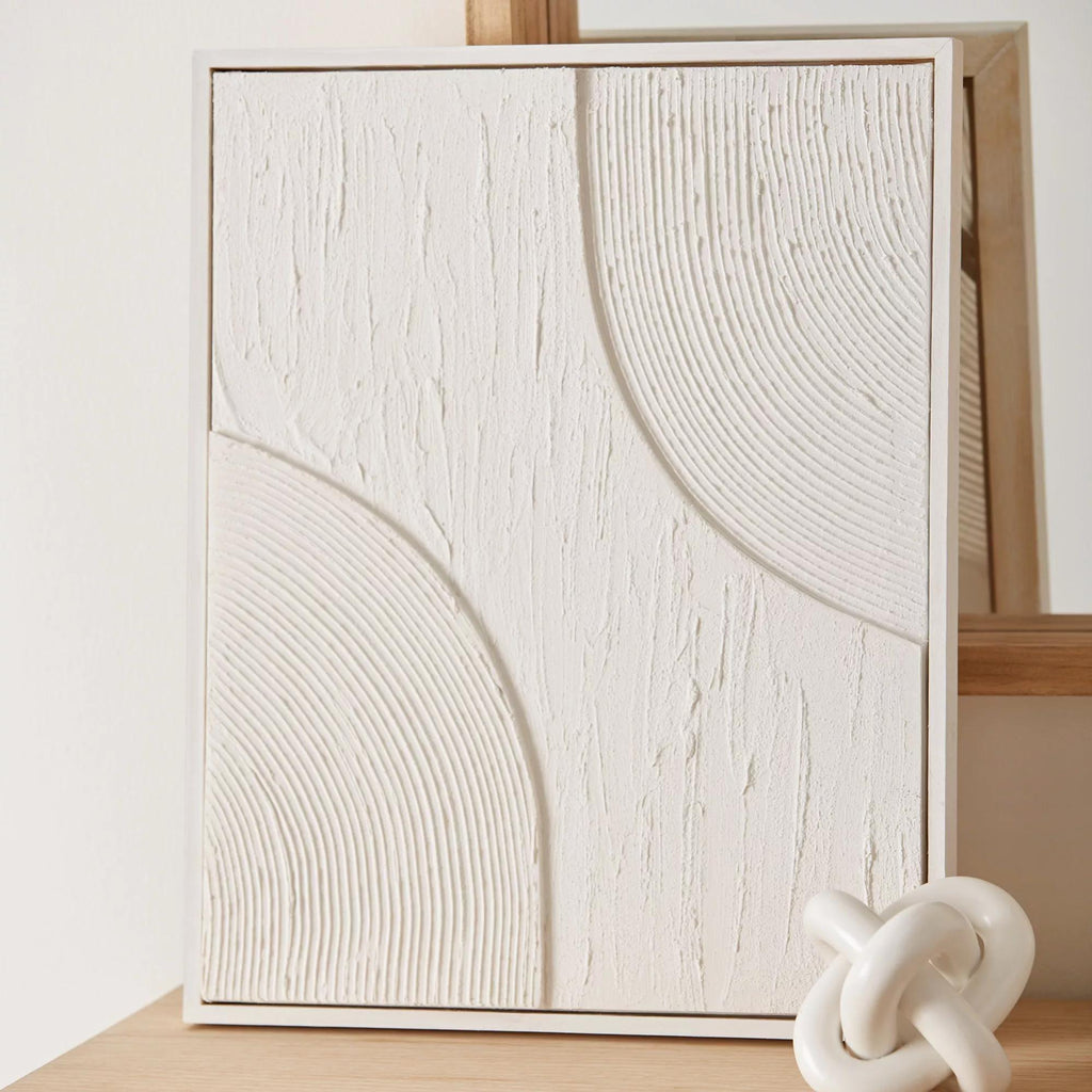 Abstract Tone-on-Tone Textured Framed Art