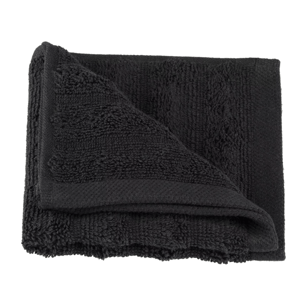 Black Ribbed Washcloth