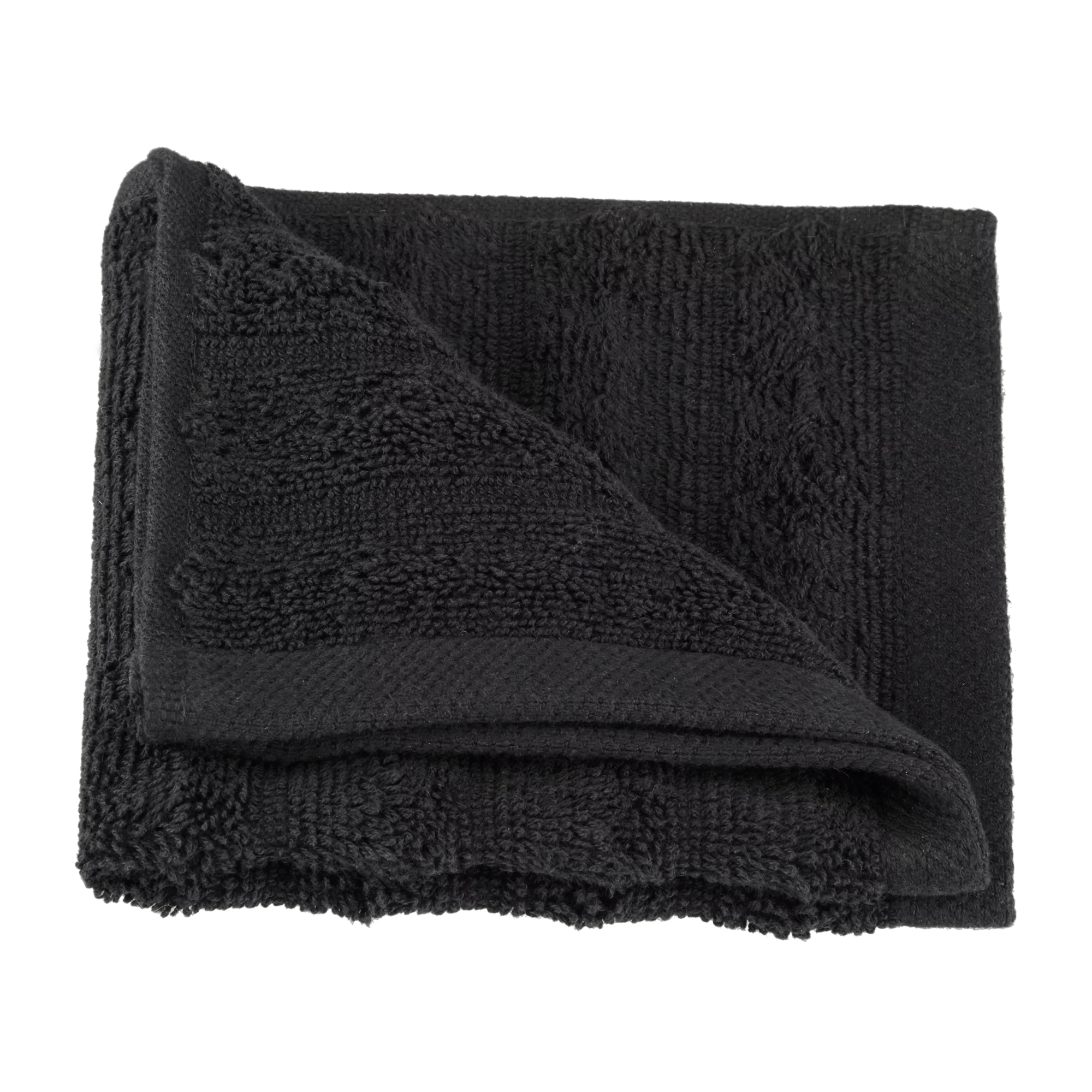 Black Ribbed Washcloth