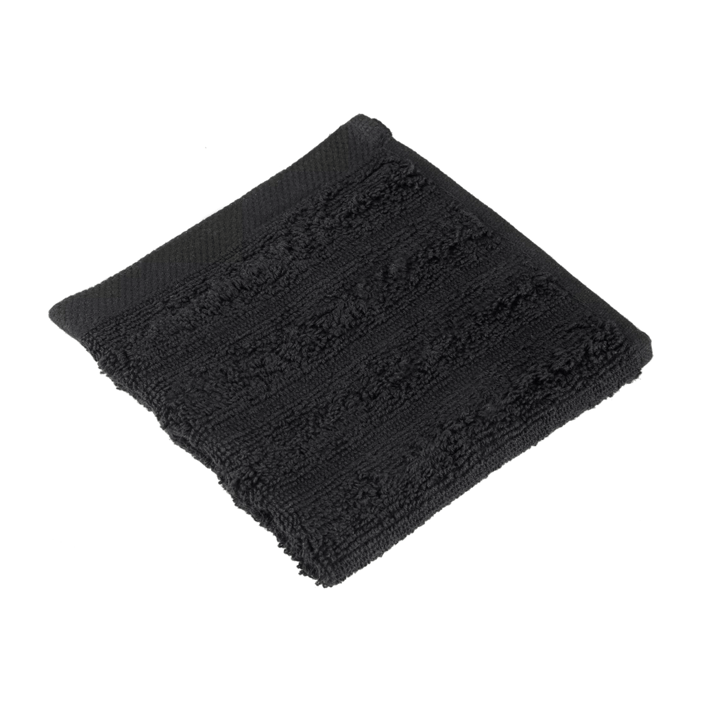 Black Ribbed Washcloth