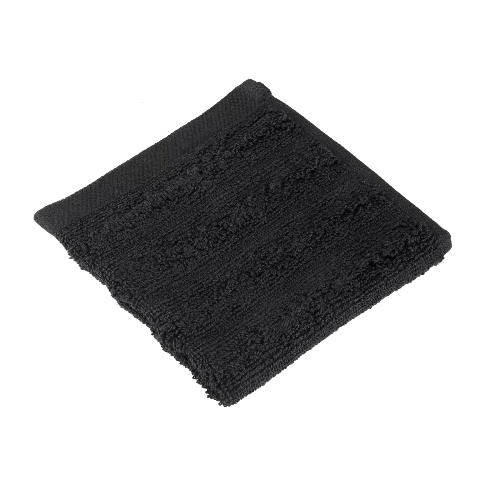 Black Ribbed Washcloth