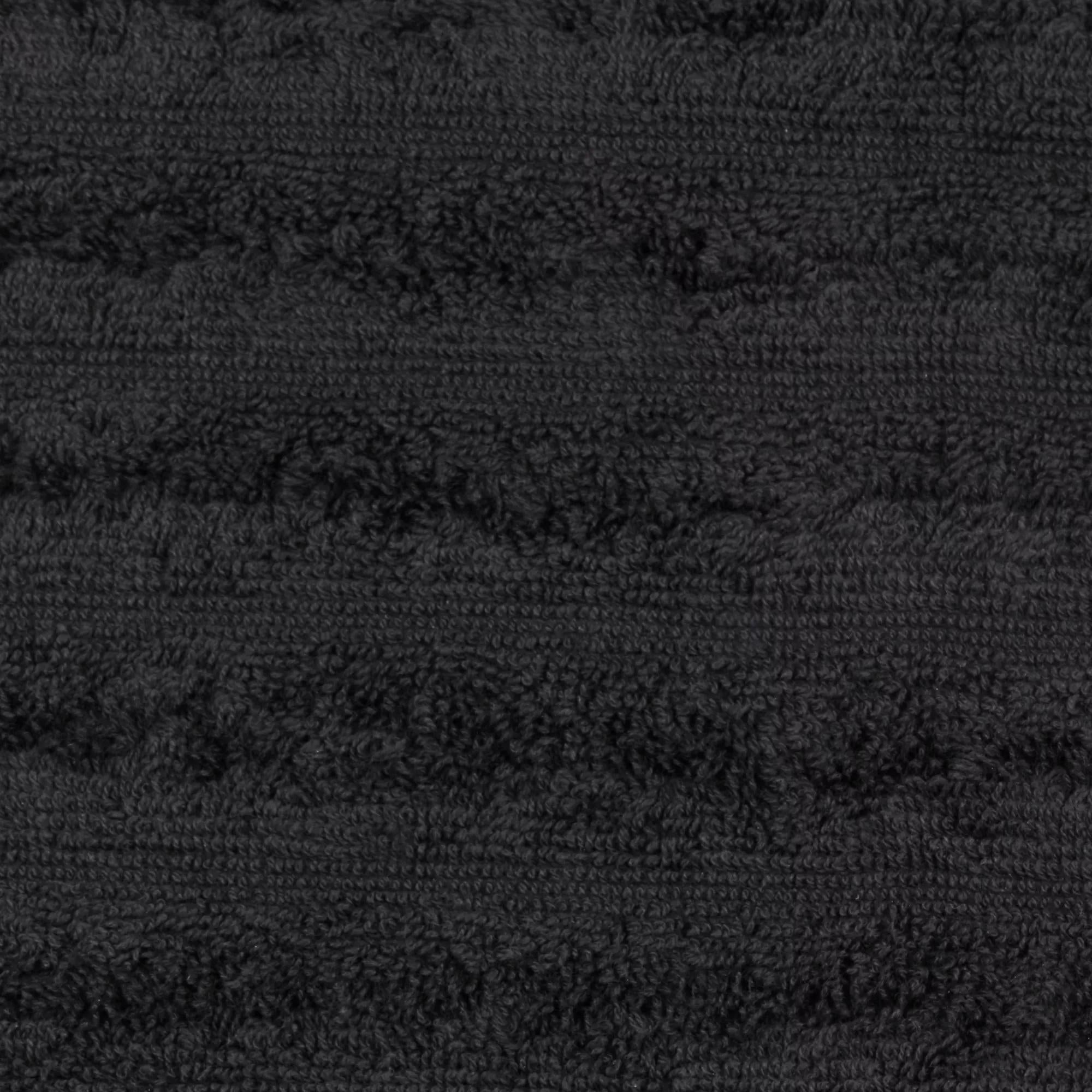 Black Ribbed Washcloth
