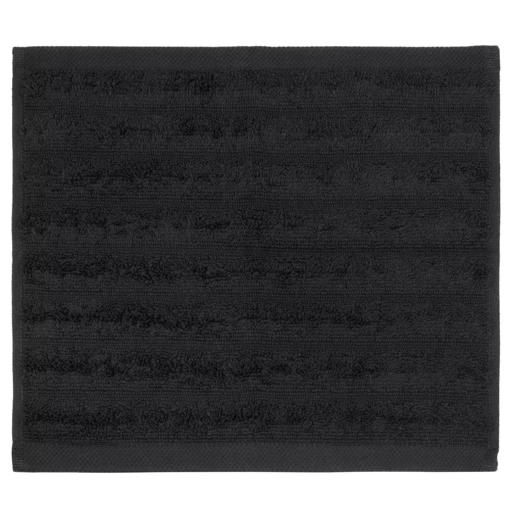 Black Ribbed Washcloth