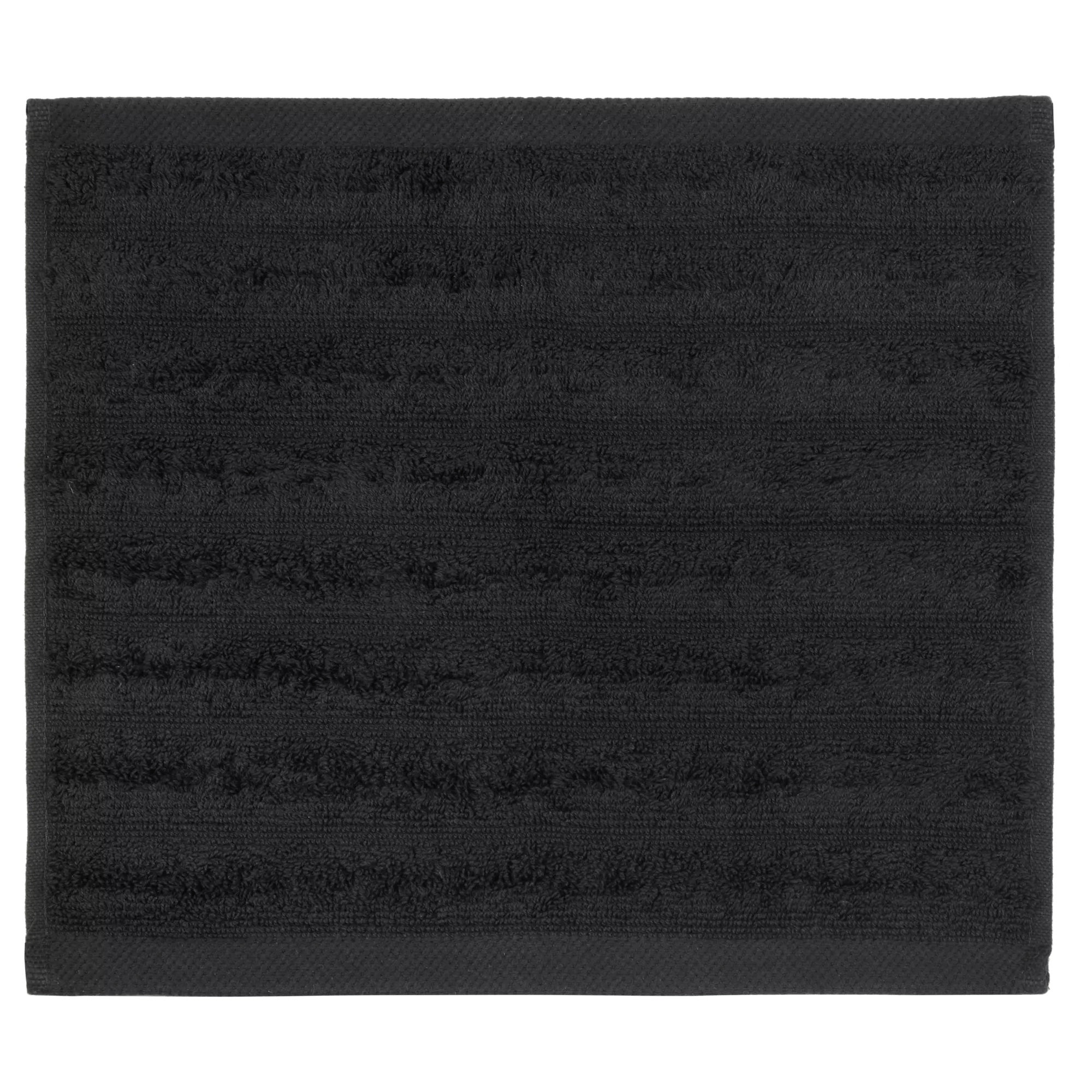 Black Ribbed Washcloth