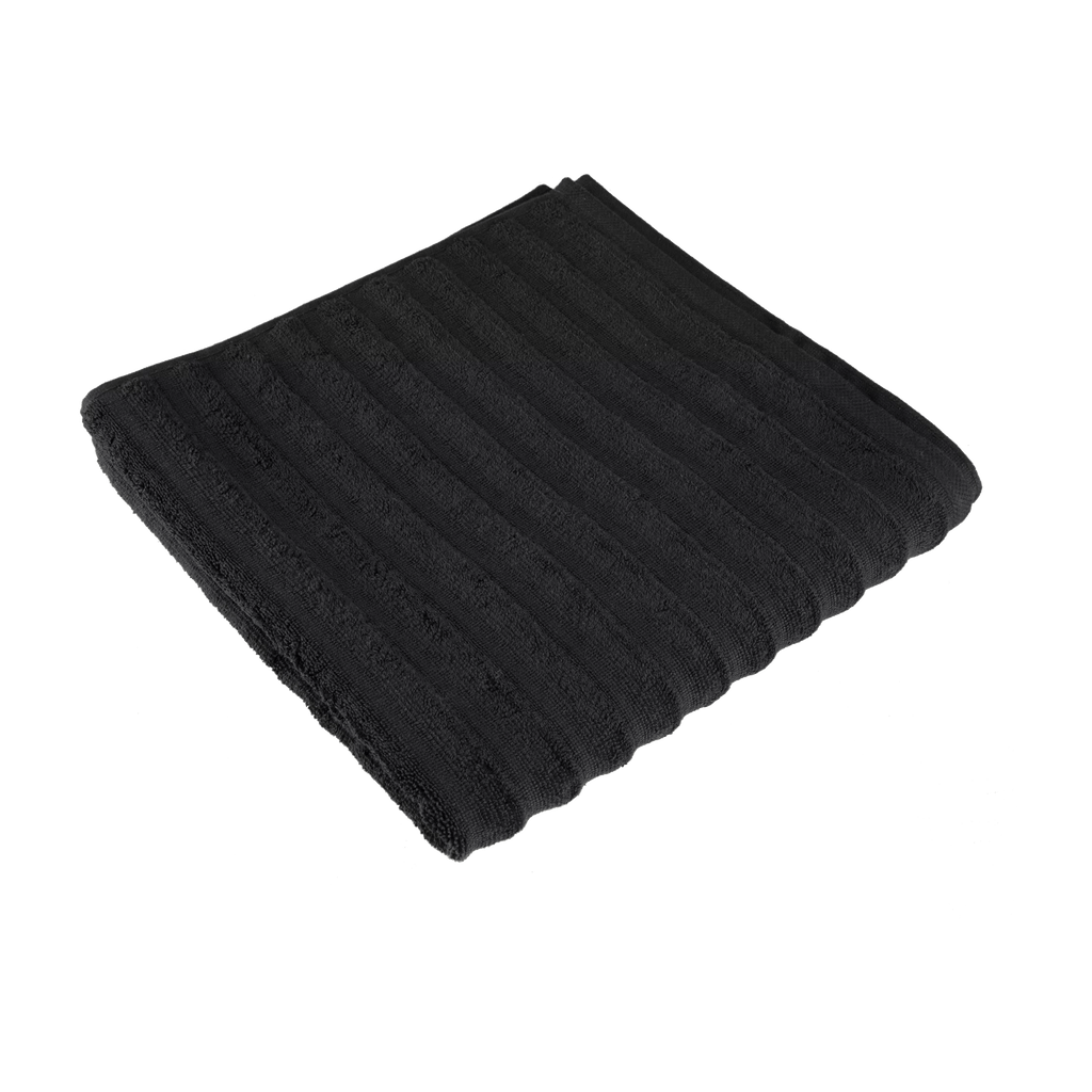 Black Ribbed Bath Towel