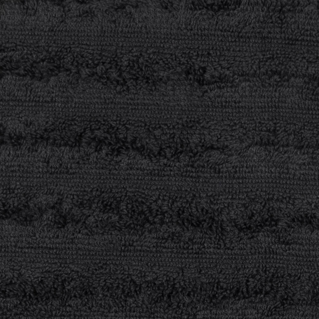 Black Ribbed Bath Towel