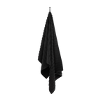 Black Ribbed Bath Towel